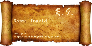 Rossi Ingrid névjegykártya
